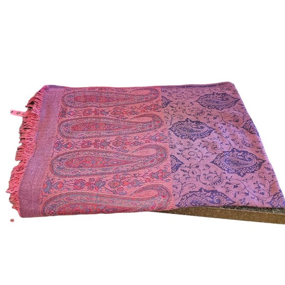 Gorgeous Pink and Purple Pashmina Scarf - Picture 2 of 7